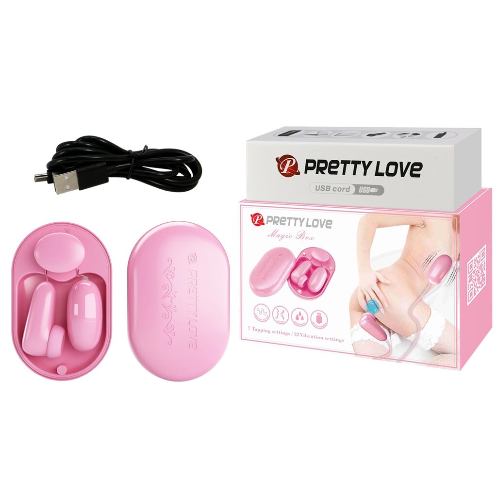 Вакуумний стимулятор з віброяйцем PRETTY LOVE - Magic Box Pink, BI-300055 від компанії Інтернет магазин Персик - фото 1