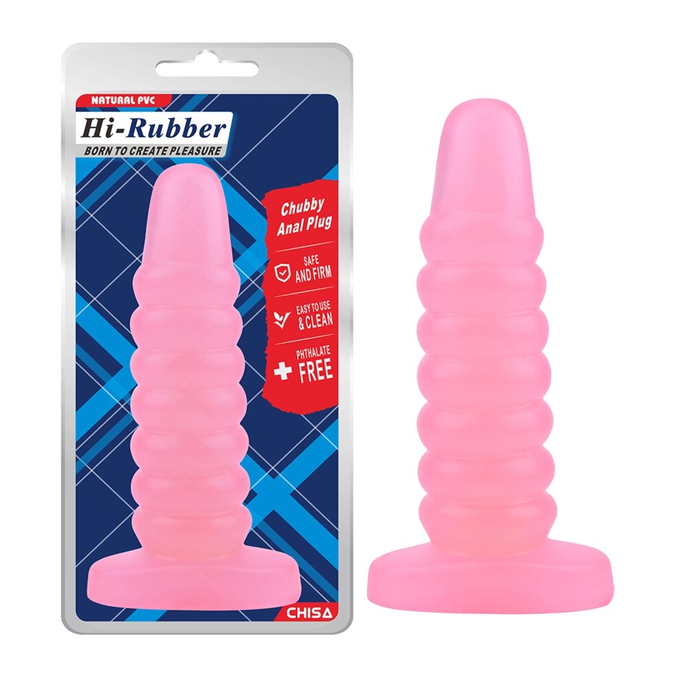 Велика анальна штекер Chisa hi-rubber cubby anal plug рожевий від компанії Інтернет магазин Персик - фото 1