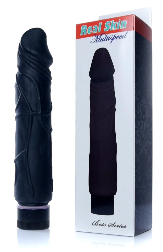 Вібратор Boss Series - Real Skin Black, (довжина 22 см, діаметр 4 см) BS6700072 від компанії Інтернет магазин Персик - фото 1