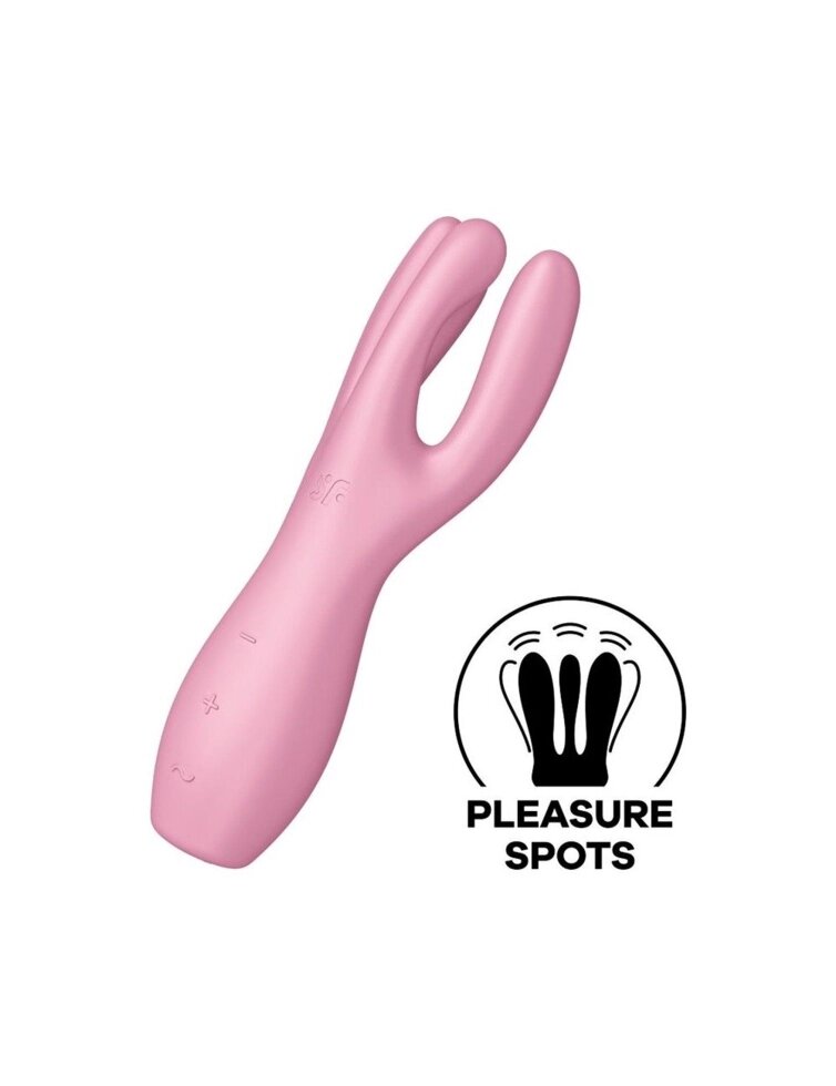 Вібратор для клітора з трьома пальцями Satisfyer Threesome 3 Pink від компанії Інтернет магазин Персик - фото 1
