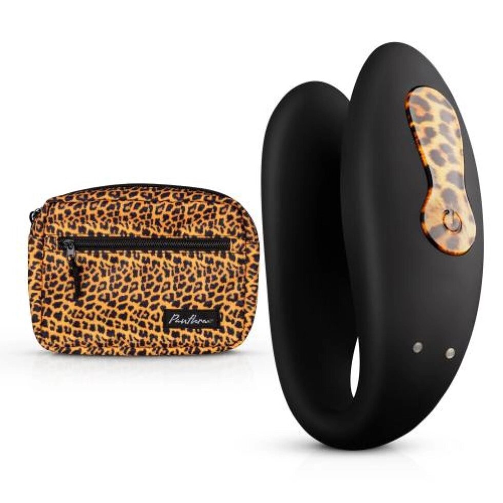 Вібратор для пар Zuna Coules Vibrator з сумочкою, чорним, леопардом від компанії Інтернет магазин Персик - фото 1