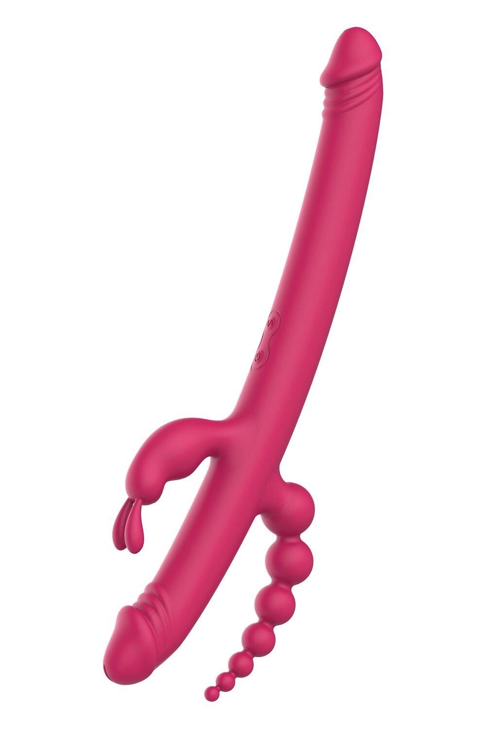 Вібратор із 4 стимулюючими кінцями Dreamtoys Anywhere Pleasure Vibe Essentials, рожевий від компанії Інтернет магазин Персик - фото 1