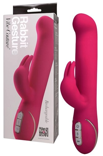 Вібратор-кролик для точки G яскраво рожевий від компанії Інтернет магазин Персик - фото 1