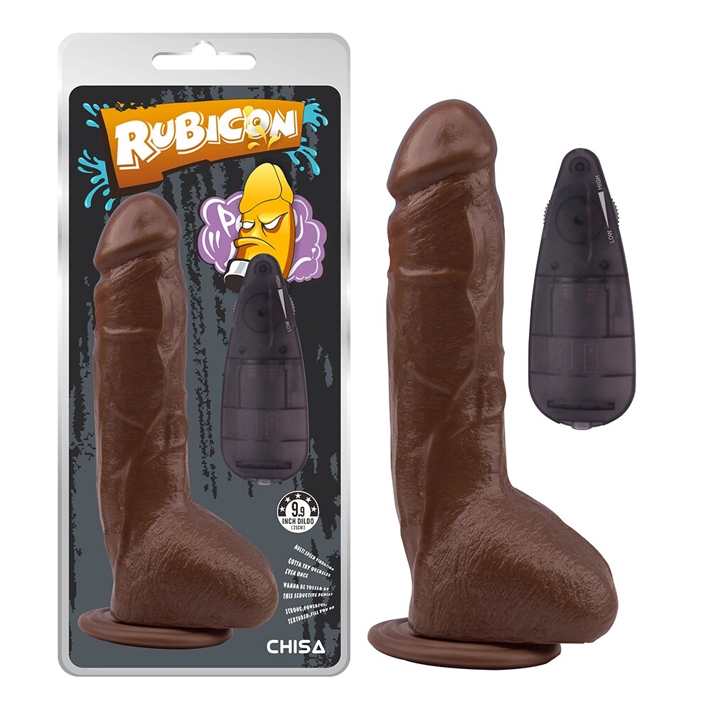 Вібратор реалістик мулат 9.9'Vibrating Dick-Brown-Rubicon-CHISA 23.5*4.8 см від компанії Інтернет магазин Персик - фото 1