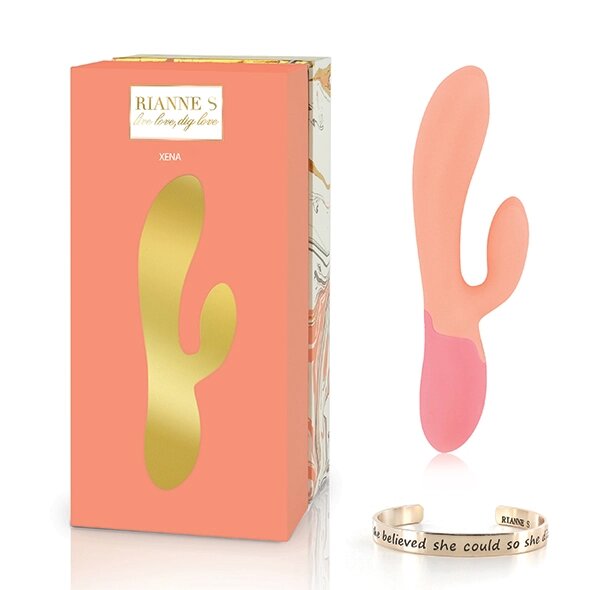 Вібратор Rianne S Essentials Xena Rabbit Vibrator Perzik & Koraal від компанії Інтернет магазин Персик - фото 1