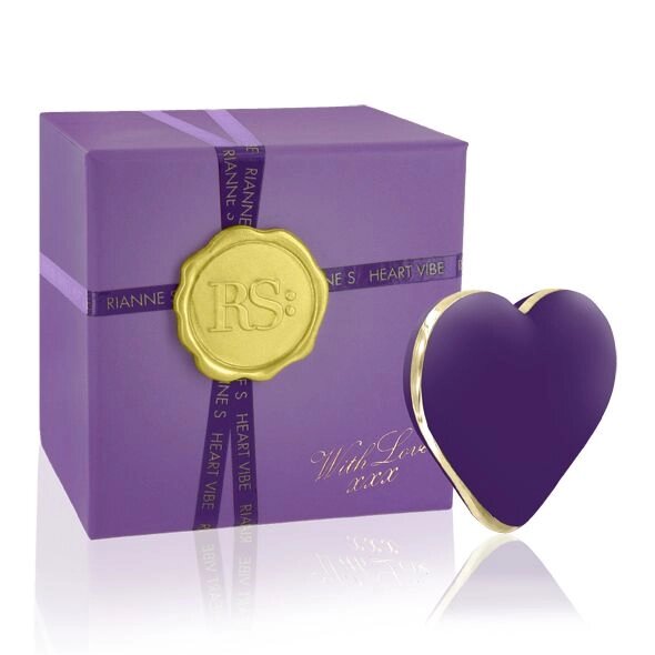 Вібратор-сердечко Rianne S: Heart Vibe Purple, 10 режимів роботи, медичний силікон від компанії Інтернет магазин Персик - фото 1