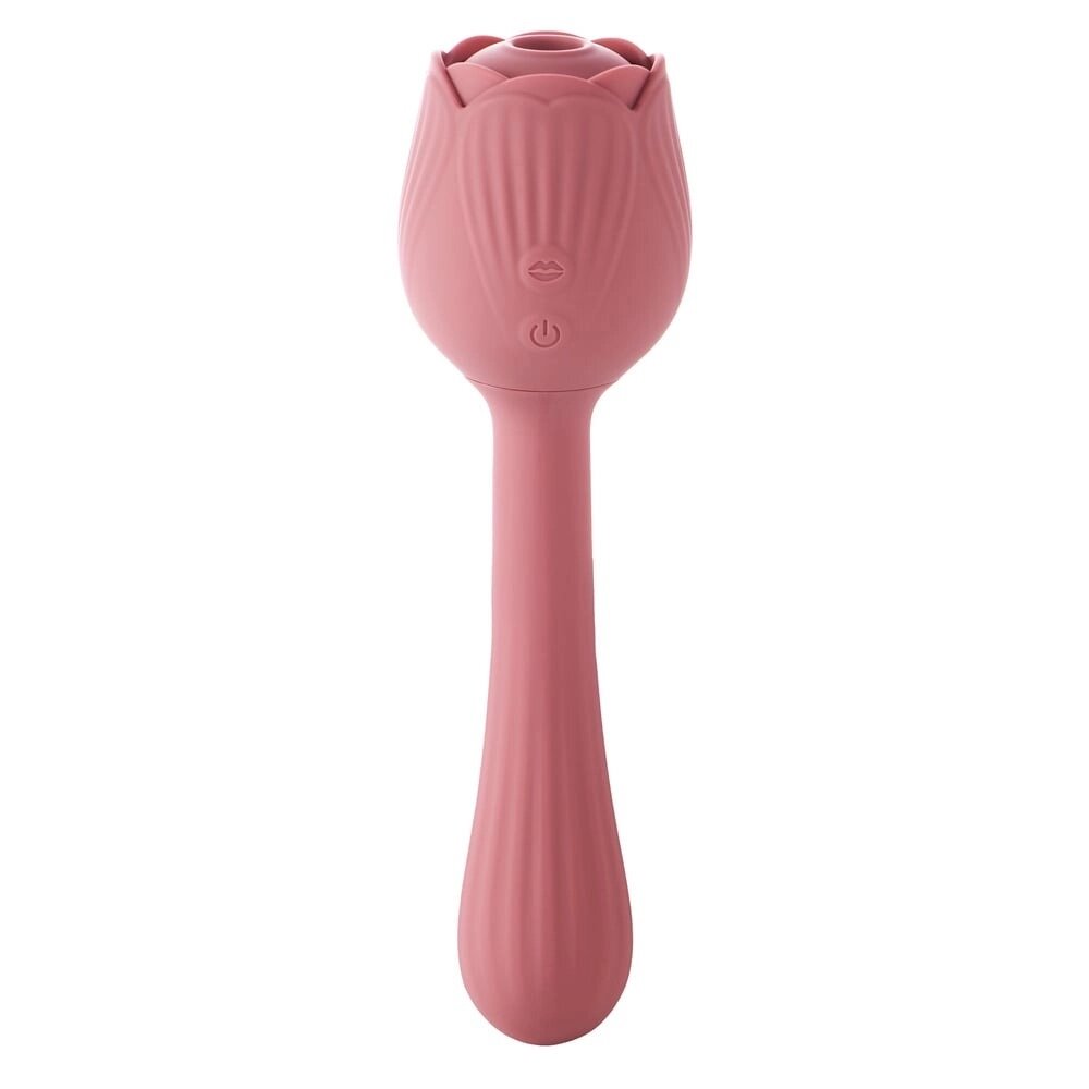 Вібратор в формі тюльпана з вакуумною стимуляцикй Sweet Em Velvet Lure Рожевий від компанії Інтернет магазин Персик - фото 1