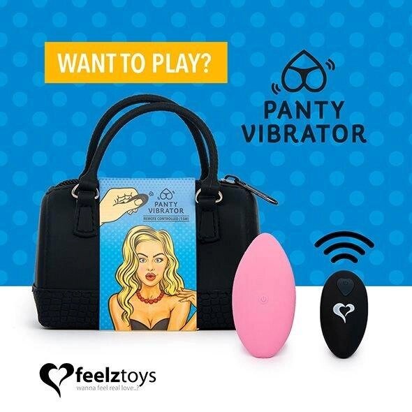 Вібратор в трусики з пультом дистанційного керування FeelzToys Panty Vibrator Pink від компанії Інтернет магазин Персик - фото 1