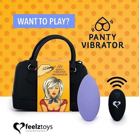 Вібратор в трусики з пультом дистанційного керування FeelzToys Panty Vibrator Purple від компанії Інтернет магазин Персик - фото 1