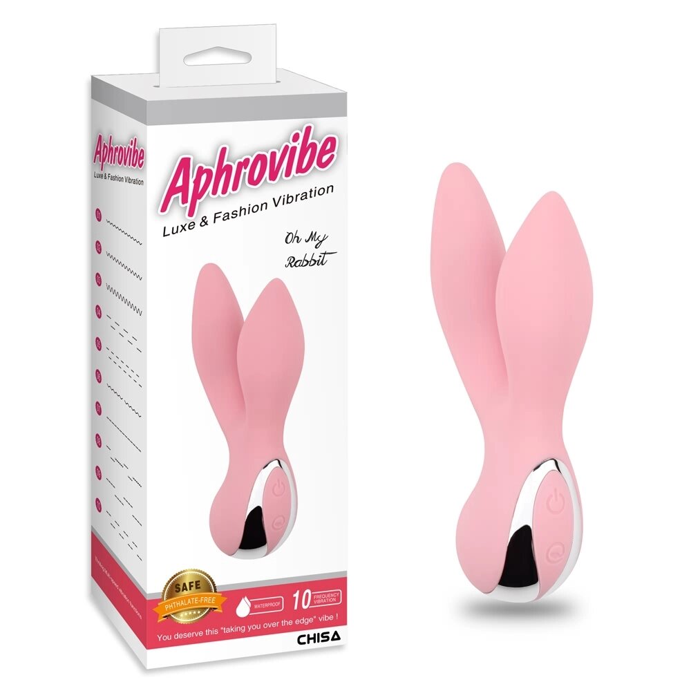 Вібратор з 2 відростками Chisa Aphrovibe Light Pink Oh My Rabbit від компанії Інтернет магазин Персик - фото 1