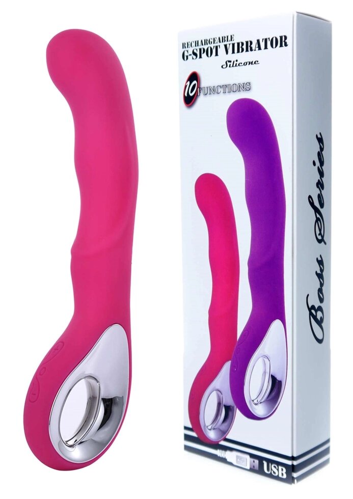 VIBRO Massager для Point G Boss Series - Wibrator G-Spot 10 Функції USB Pink, BS2200054 від компанії Інтернет магазин Персик - фото 1