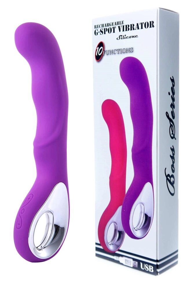 VIBRO Massager для Point G Boss Series - Wibrator G-Spot 10 Функції USB Purple, BS2200055 від компанії Інтернет магазин Персик - фото 1