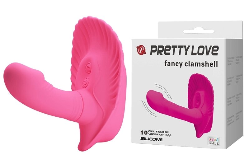 Vibrobobochka з стимулятором Pretty Love Clitoris - Fancy Clamshell, BI -014368 від компанії Інтернет магазин Персик - фото 1