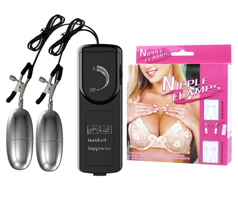 Вібростимулятор для грудей Nipple Clamps, BI-010060 від компанії Інтернет магазин Персик - фото 1