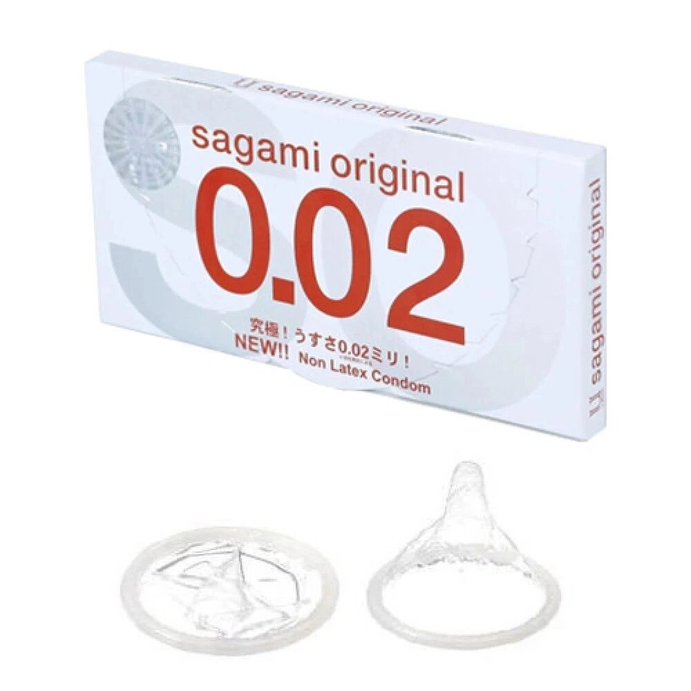 Японські ультратонкі презервативи без латексу 0.02 Sagami від компанії Інтернет магазин Персик - фото 1
