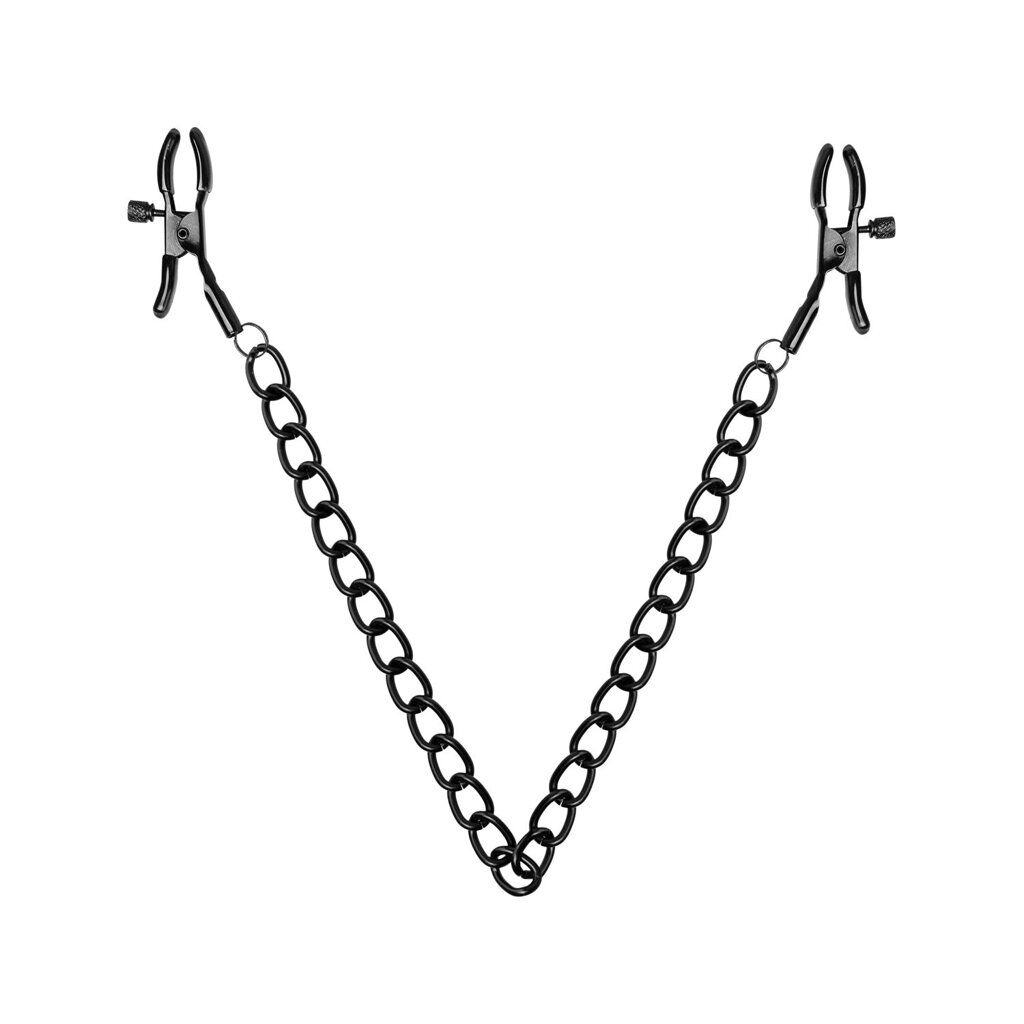 Затискачі для сосків Bedroom Fantasies Nipple Clamps with Chain - Black від компанії Інтернет магазин Персик - фото 1