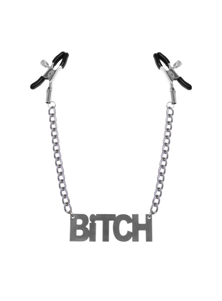 Затискачі для сосків Bitch, Feral Feelings - Nipple clamps Bitch, срібло / чорний від компанії Інтернет магазин Персик - фото 1