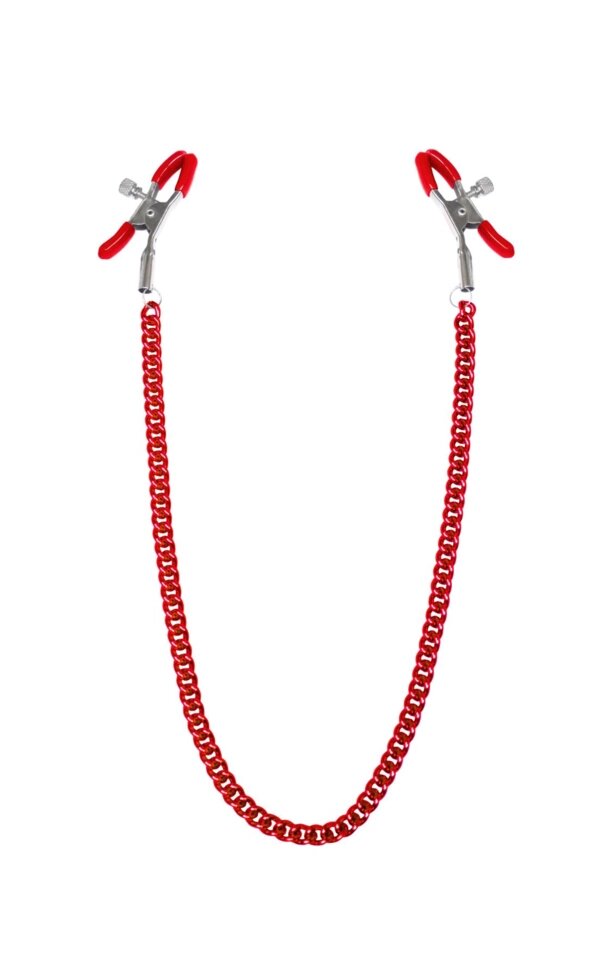 Затискачі для сосків з ланцюжком Feral Feelings - Nipple clamps Classic, червоний від компанії Інтернет магазин Персик - фото 1