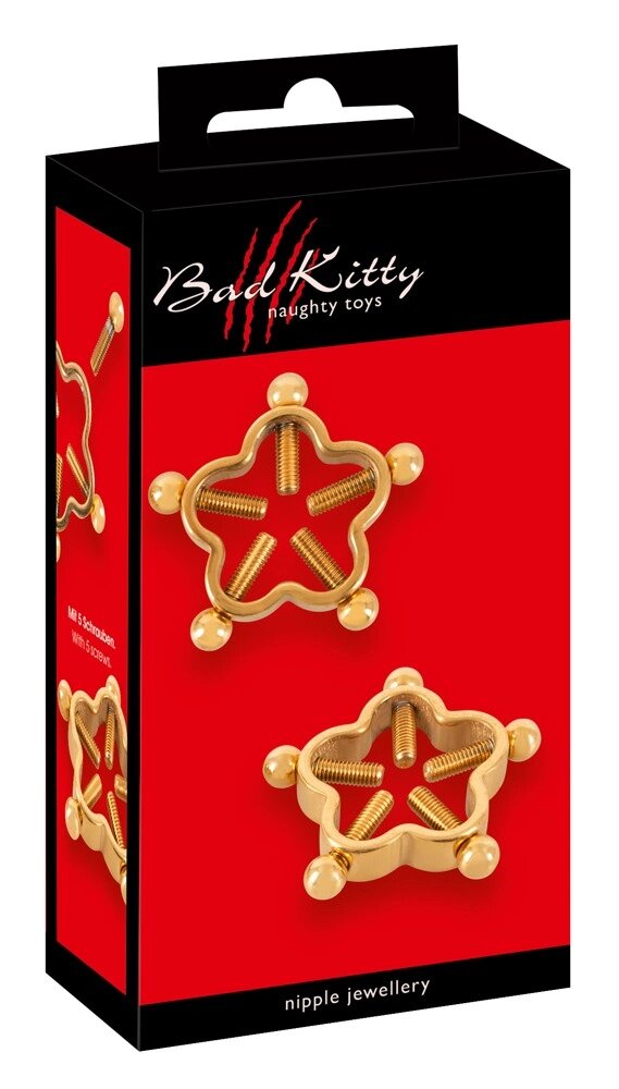 Затискачі на соски Bad Kitty Nipple Jewellery Gol від компанії Інтернет магазин Персик - фото 1