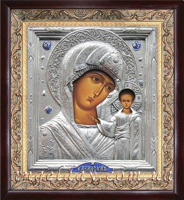Ікона Богородиці "Казанська" (25х27, сріблення) від компанії День Ангела - фото 1