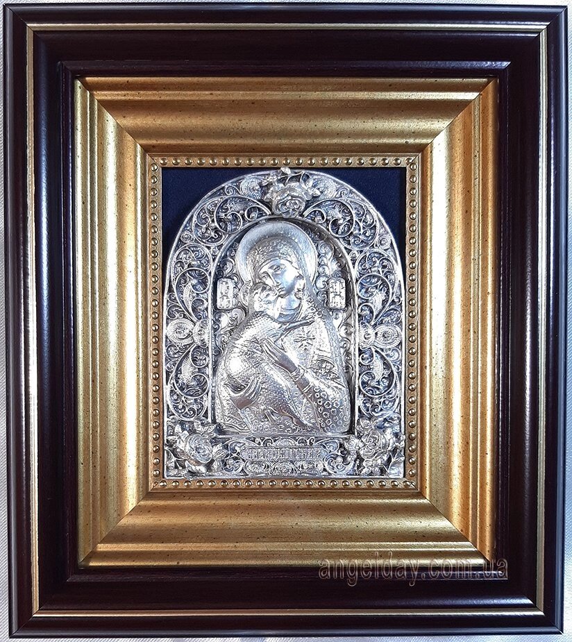 Ікона Богородиці "Володимирська" (сріблення, скань) від компанії День Ангела - фото 1