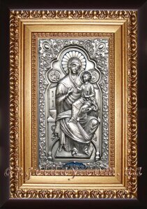 Ікона Богородиці "Всецариця"Пантанаса) (22х30, сріблення)