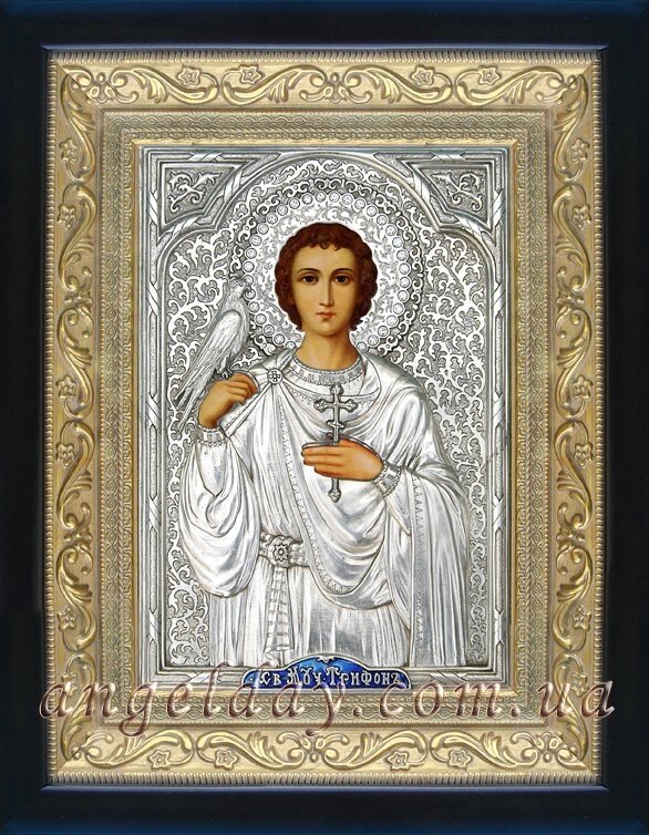Ікона іменна "Трифон мученик" (24х30, сріблення) від компанії День Ангела - фото 1
