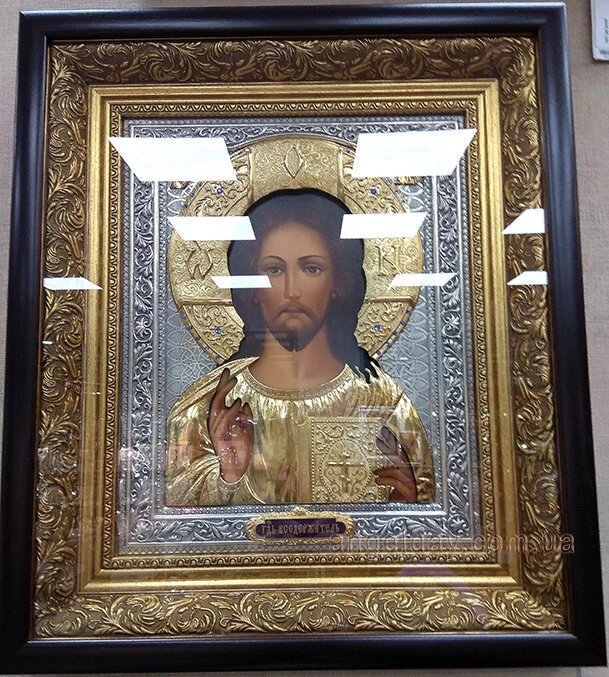 Ікона Ісуса Христа "Господь Вседержитель" (позолота та сріблення) №1 від компанії День Ангела - фото 1