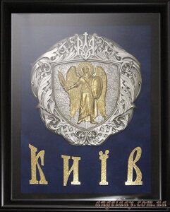 Колаж - барельєф настінний "Київ"сріблення, позолота)
