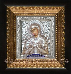 Ікона Богородиці "Семистрільна" (14х15, сріблення) в Києві от компании День Ангела