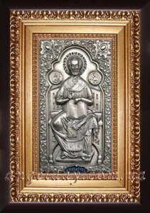 Ікона іменна "Миколай Чудотворець на престолі" (22х30, сріблення)