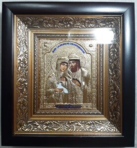 Ікона іменна "Петро і Февронія (Давид і Єфросинія)" позолота, 20х22