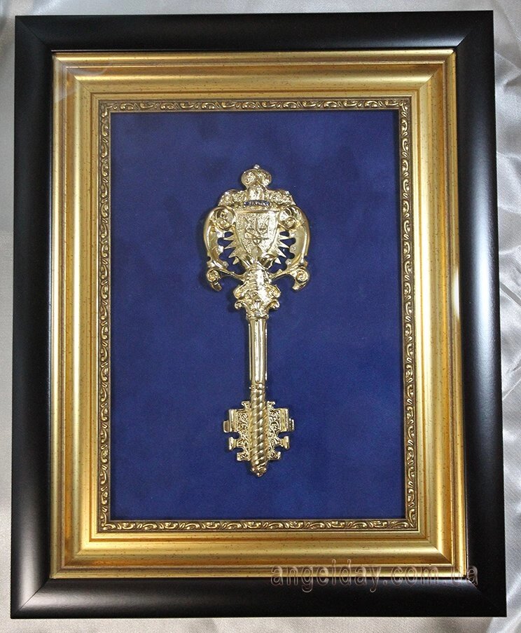 Сувенір - колаж "Ключ" (позолота, синій) від компанії День Ангела - фото 1