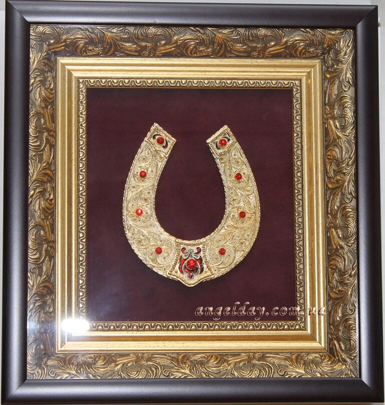 Сувенир "Подкова" (позолота, красная) от компании День Ангела - фото 1