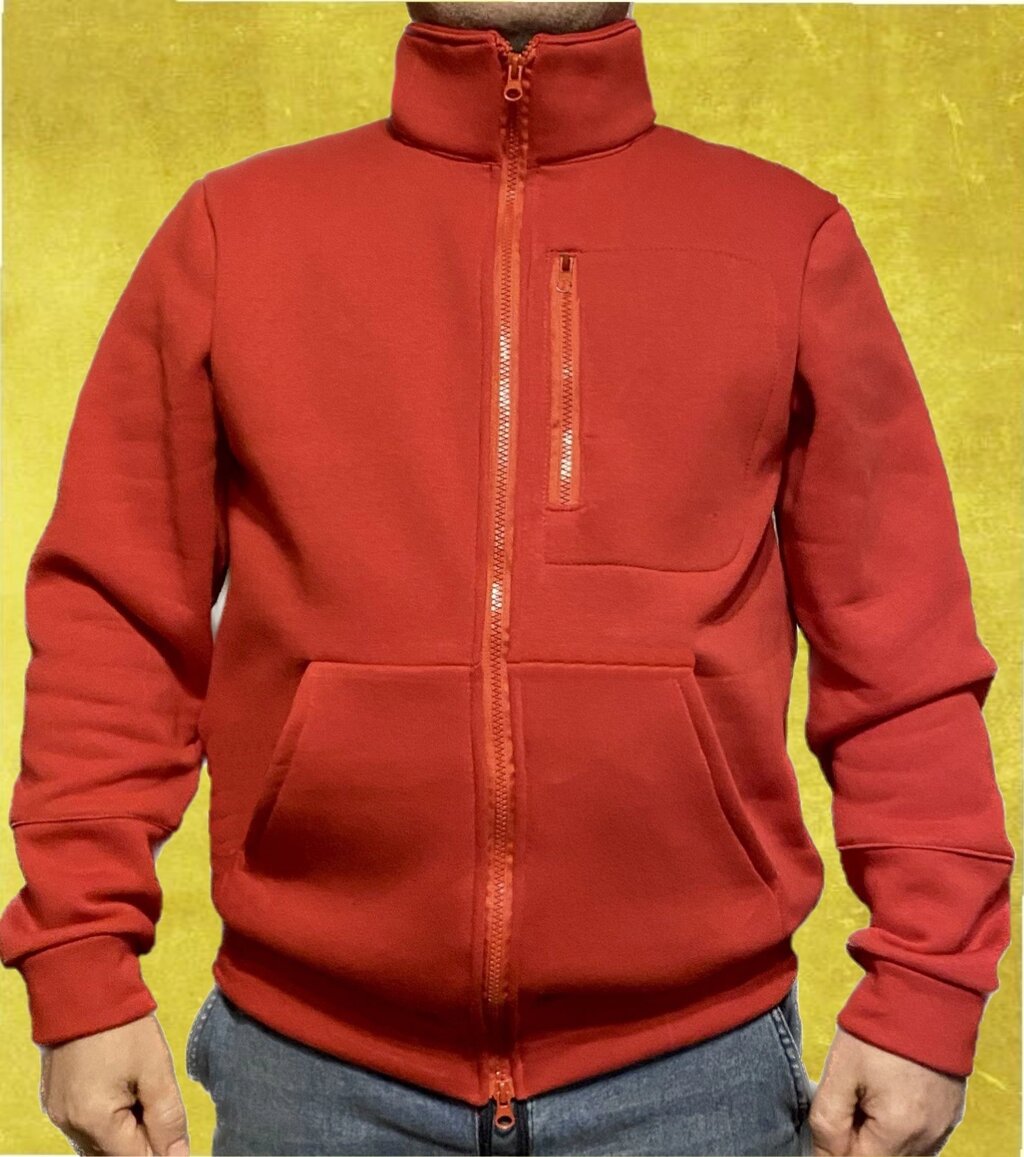 Чоловіча червона флісова толстовка великого розміру 7ХЛ від компанії Чоловічий одяг великих розмірів - фото 1