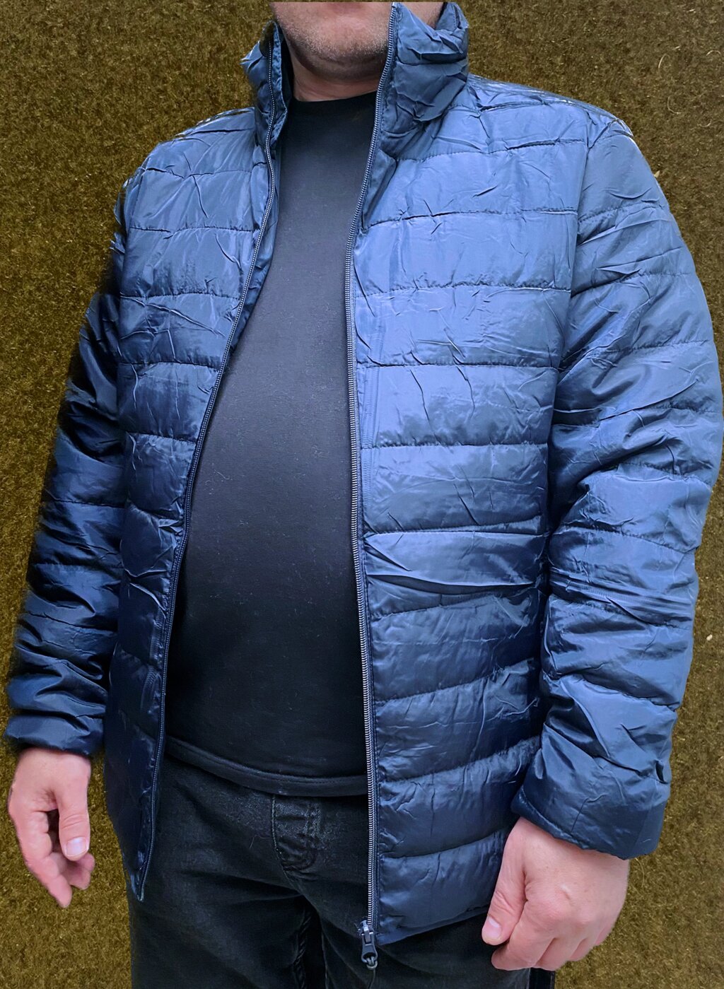 Чоловіча  демісезонна  куртка великого розміру. Синя. від компанії Чоловічий одяг великих розмірів - фото 1