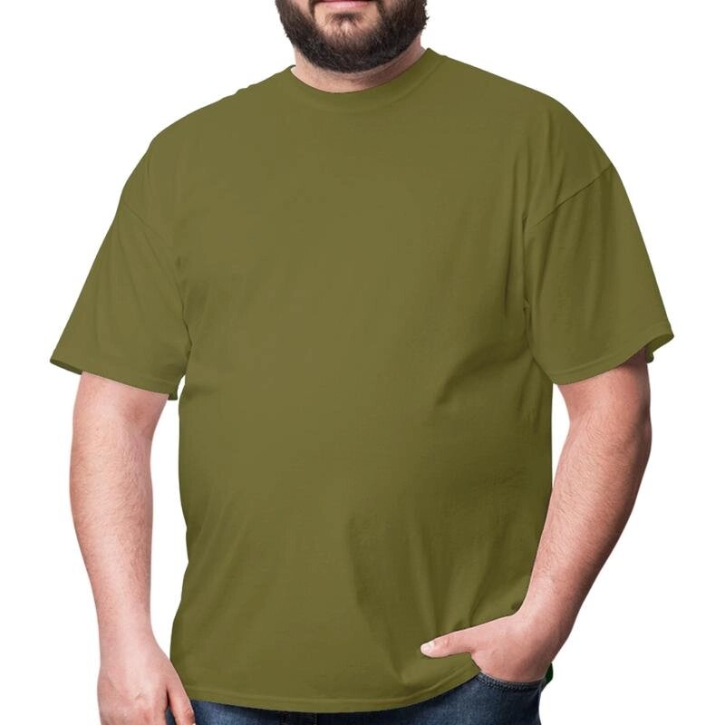Чоловича футболка великого розиру хакі 6XL від компанії Чоловічий одяг великих розмірів - фото 1