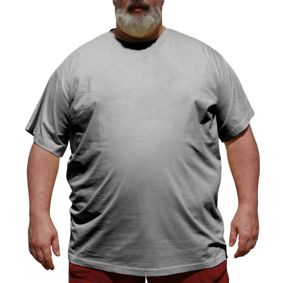 Чоловіча футболка великого розміру. ОГ-140см. Сіра від компанії Чоловічий одяг великих розмірів - фото 1