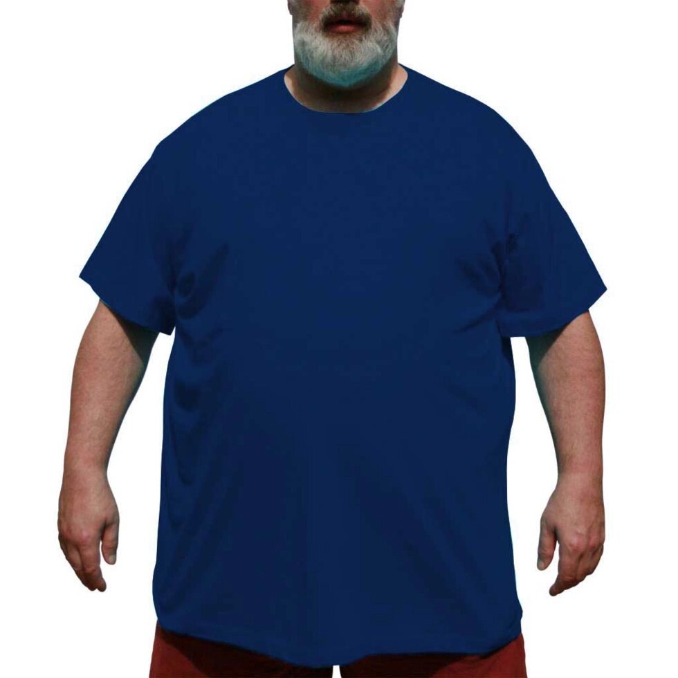 Чоловіча футболка великого розміру. ОГ-150см Синя від компанії Чоловічий одяг великих розмірів - фото 1