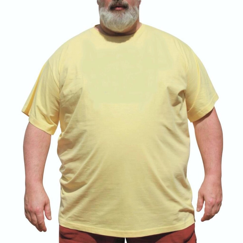 Чоловіча футболка великого розміру. ОГ-150см Жовта від компанії Чоловічий одяг великих розмірів - фото 1
