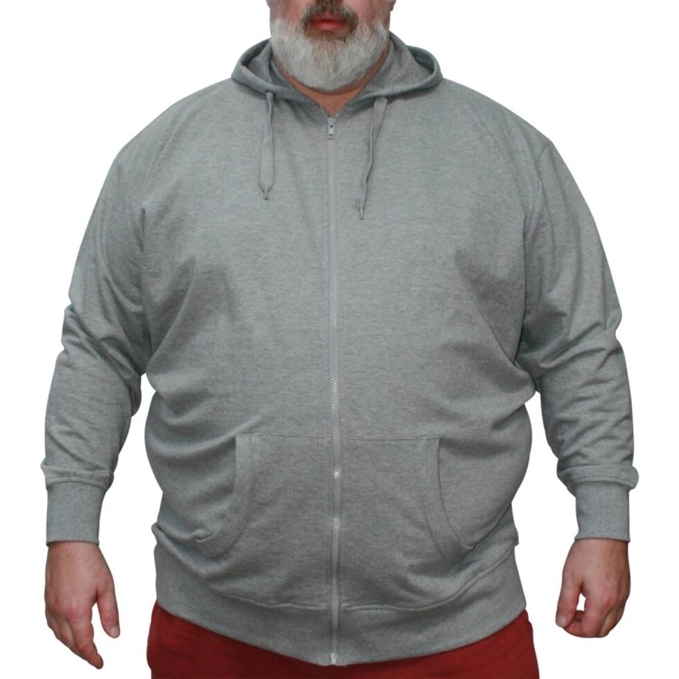 Чоловіча толстовка з капюшоном великого розміру. Сіра. від компанії Чоловічий одяг великих розмірів - фото 1