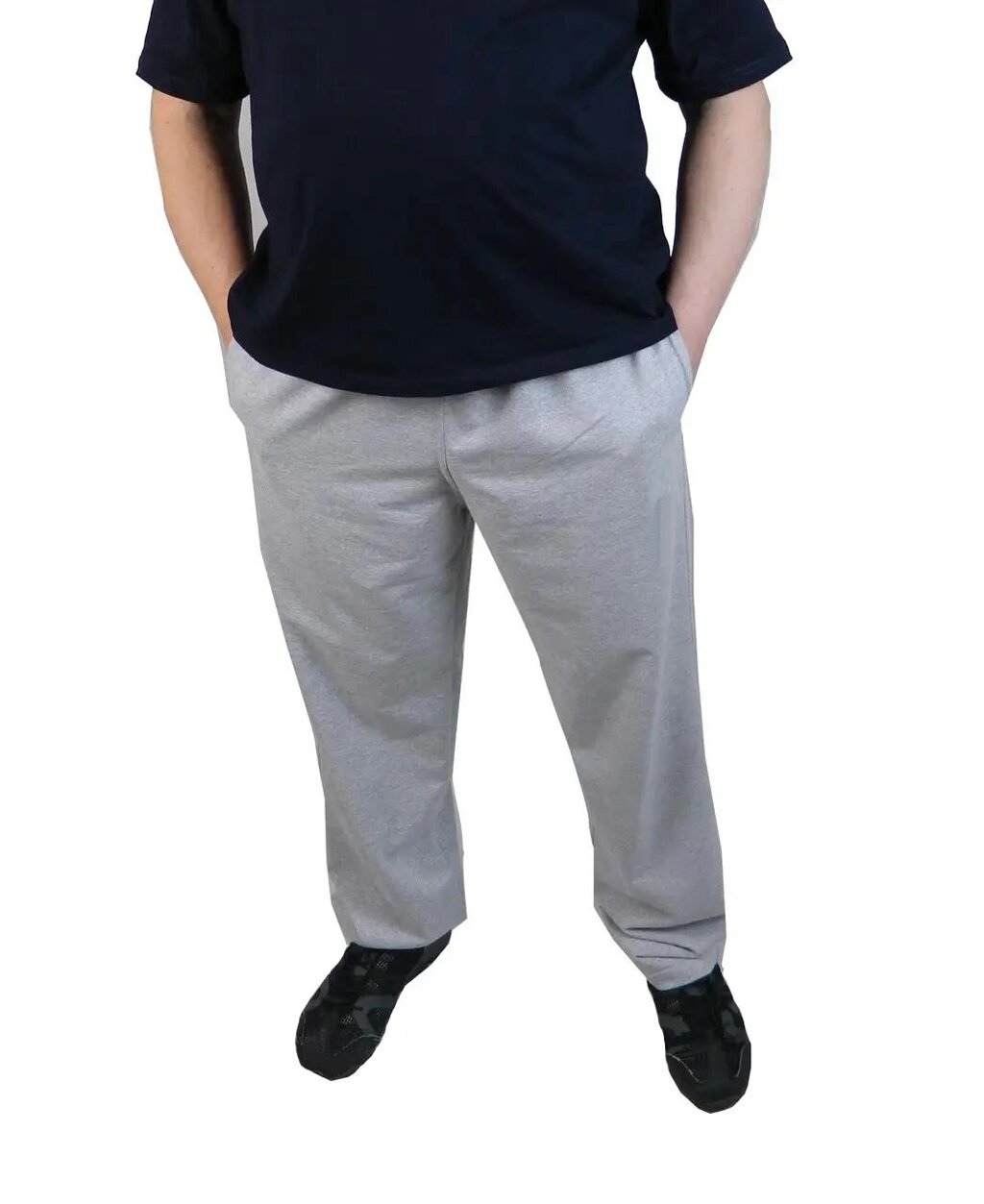 Чоловічі Сірі спортивні штані ХЛ 4XL від компанії Чоловічий одяг великих розмірів - фото 1
