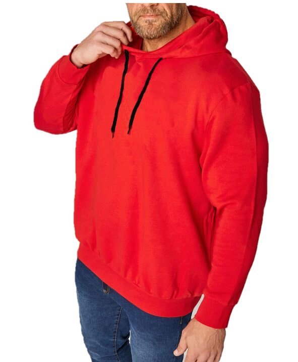 Чоловічий червоний худий великого розміру, без начісу з капюшоном. від компанії Чоловічий одяг великих розмірів - фото 1