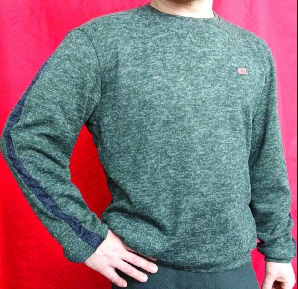 Чоловічий светр ангора великого розміру зелений від компанії Чоловічий одяг великих розмірів - фото 1