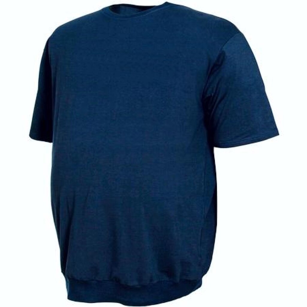 Футболка на манжете темно синього кольору від компанії Чоловічий одяг великих розмірів - фото 1