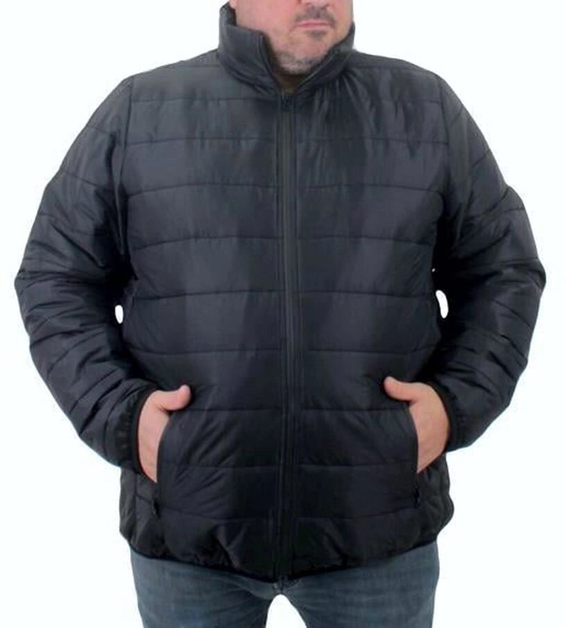 Куртка великого розміру чоловіча, чорна (221120201) від компанії Чоловічий одяг великих розмірів - фото 1