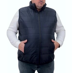 Чоловічий теплий жилет великого розміру чорний оптом