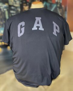Чоловіча чорна футболка великого розміру з принтом "GAP"