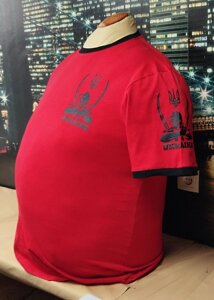 Футболка великого розміру червона козак з шаблею в Харківській області от компании Мужская одежда больших размеров
