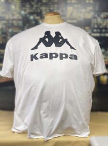 Біла футболка великого розміру з принтом "Kappa"